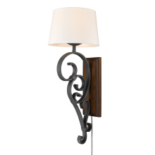 Golden 1821-WT1 BI-RO - Wry Lighting Madera 1-light Wall Sconce in Black Iron